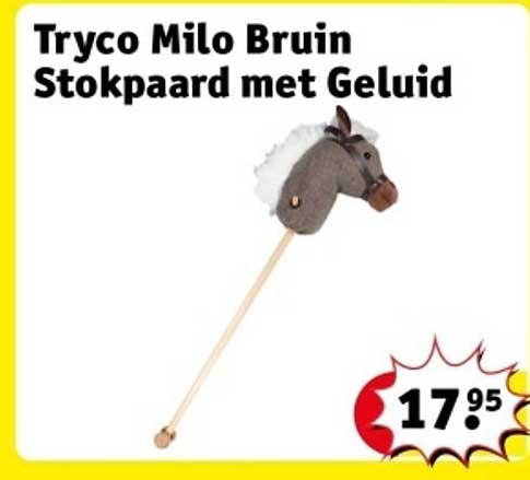 Tryco Milo Bruin Stokpaard met Geluid