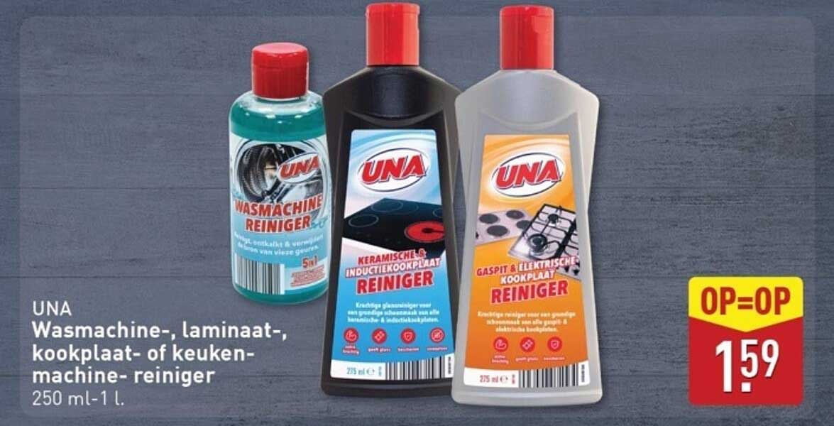 UNA Wasmachine-, laminaat-, kookplaat- of keukenmachine-reiniger 250 ml-1 l.