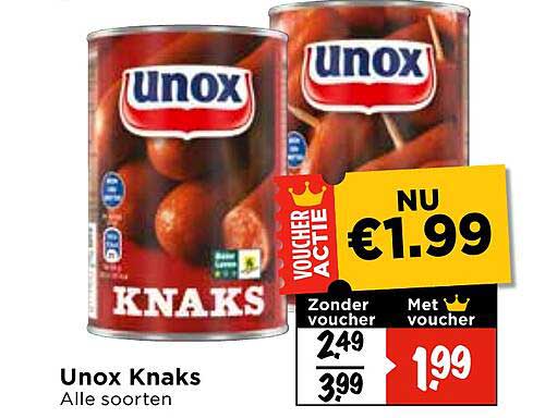 Unox Knaks Alle soorten