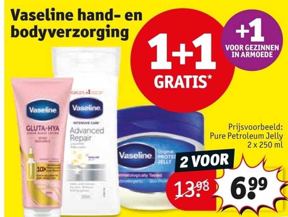 Vaseline hand- en bodyverzorging 1+1 GRATIS