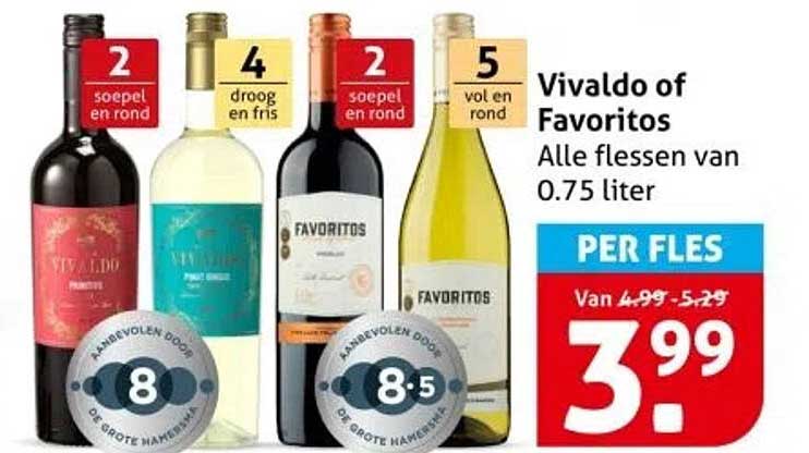 Vivaldo of Favoritos Alle flessen van 0.75 liter