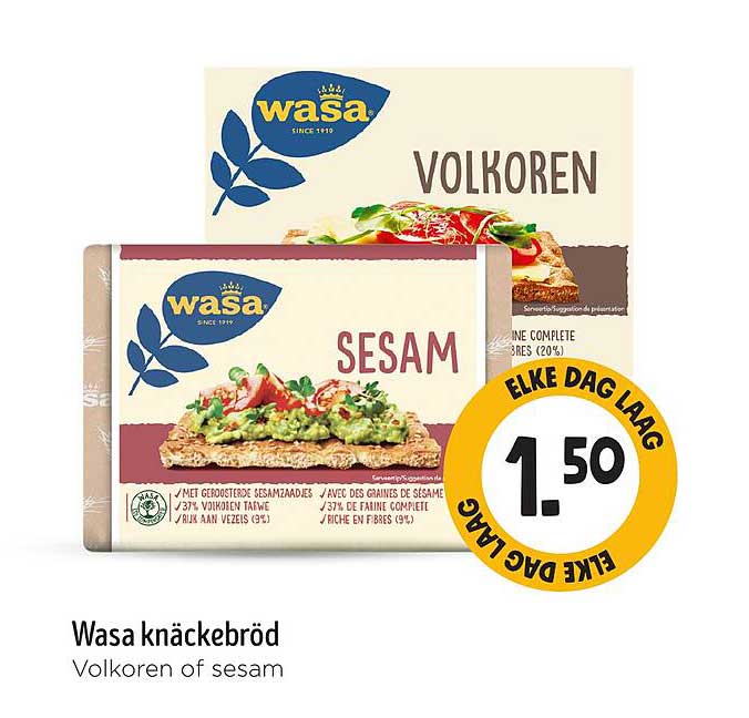 Wasa knäckebröd Volkoren of Sesam