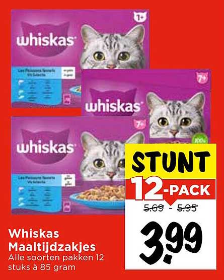 Whiskas Maaltijdzakjes 12-pack