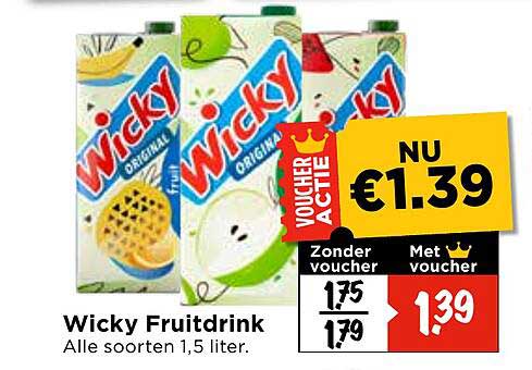 Wicky Fruitdrink 1,5 liter