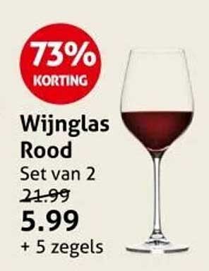 Wijnglas Rood Set van 2