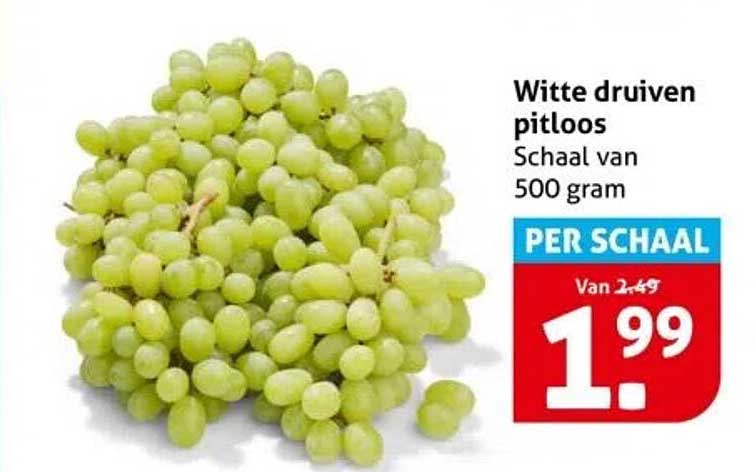 Witte druiven pitloos Schaal van 500 gram