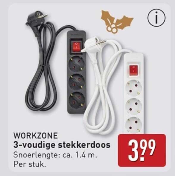 WORKZONE 3-voudige stekkerdoos