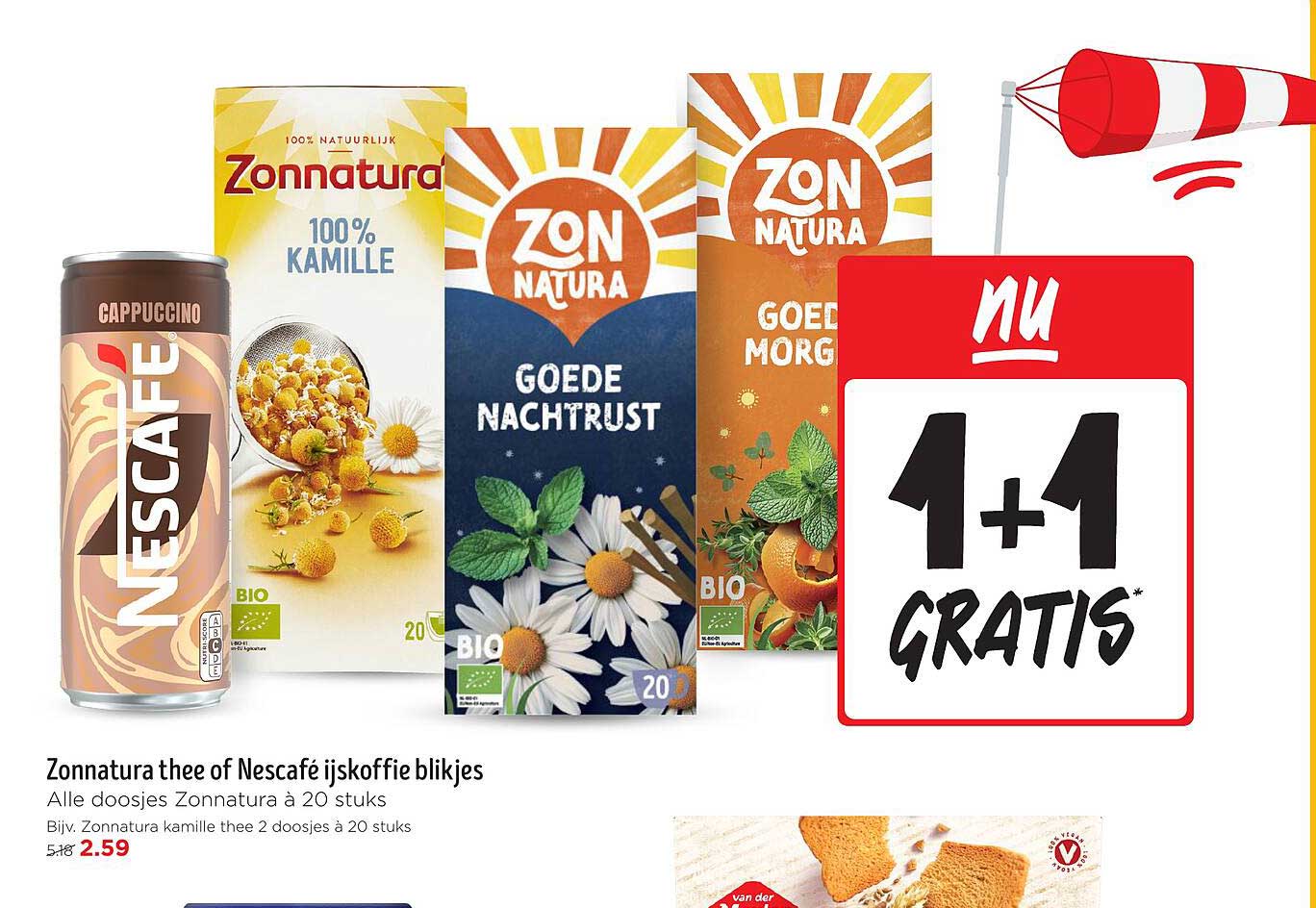 Zonnatura thee of Nescafé ijskoffie blikjes