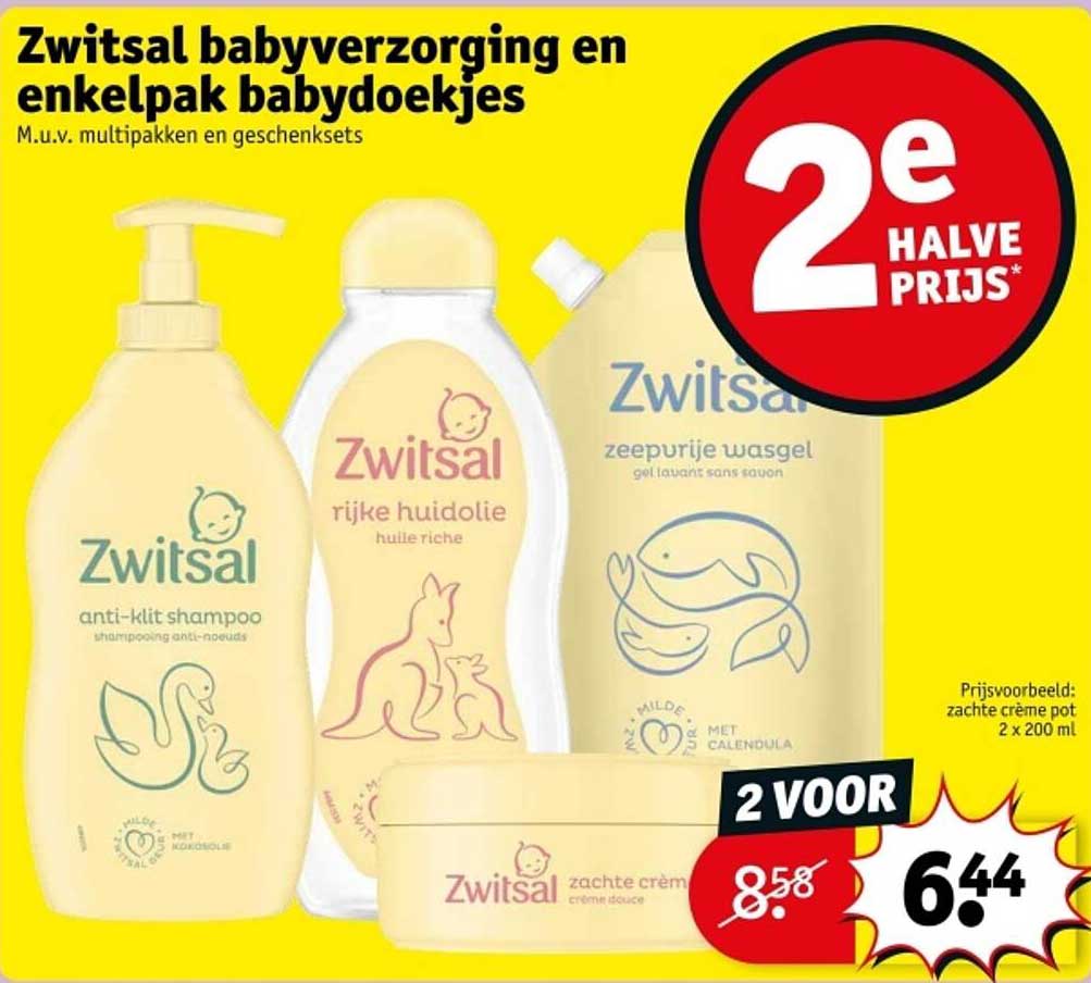 Zwitsal babyverzorging en enkelpak babydoekjes