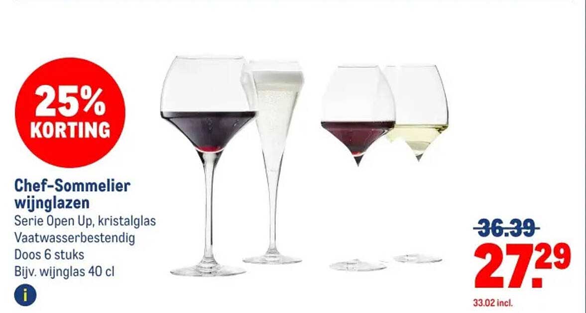 Chef-Sommelier wijnglazen