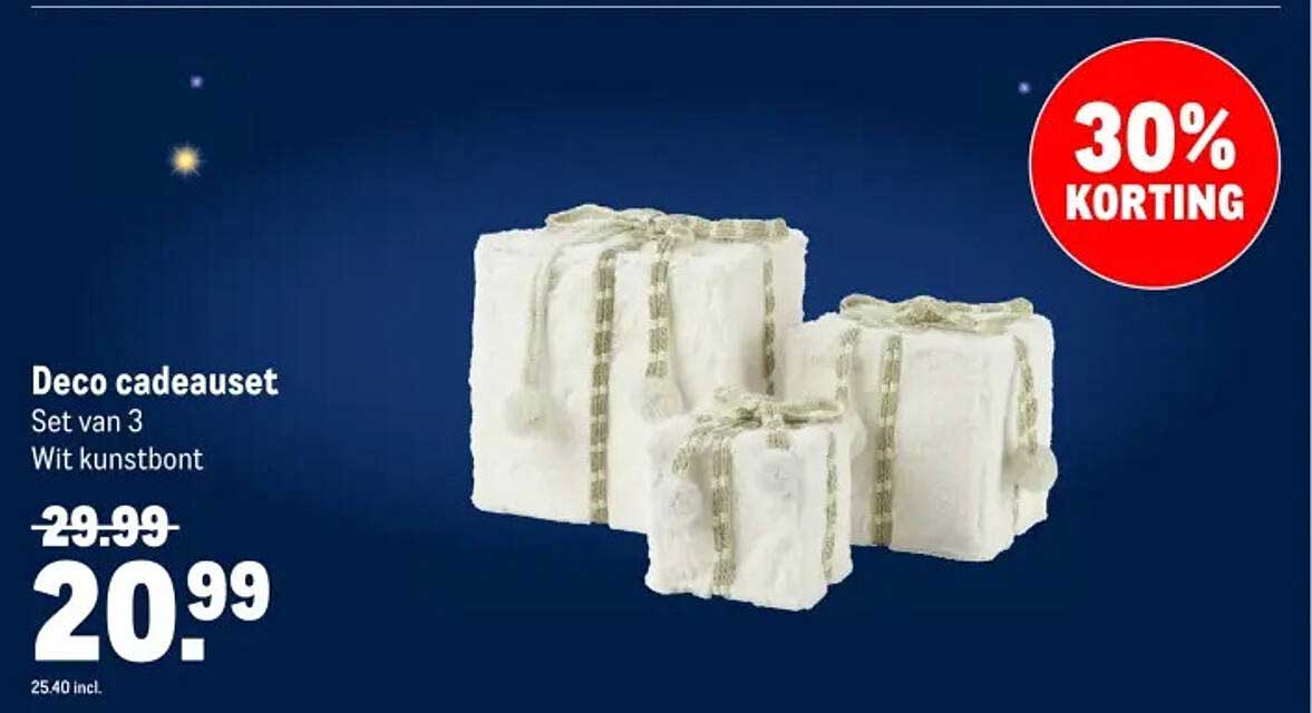 Deco cadeauset Set van 3 Wit kunstbont