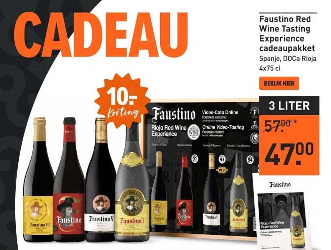 Faustino Red Wine Tasting Experience cadeaupakket