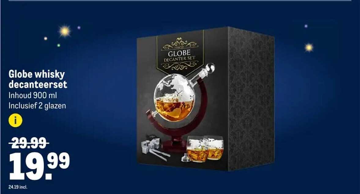 Globe whisky decanteerset
