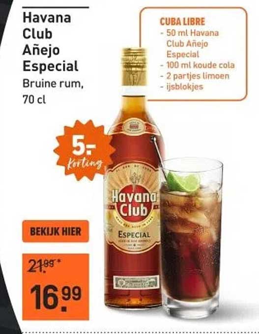 Havana Club Añejo Especial Bruine rum, 70 cl