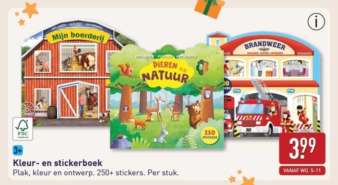 Kleur- en stickerboek