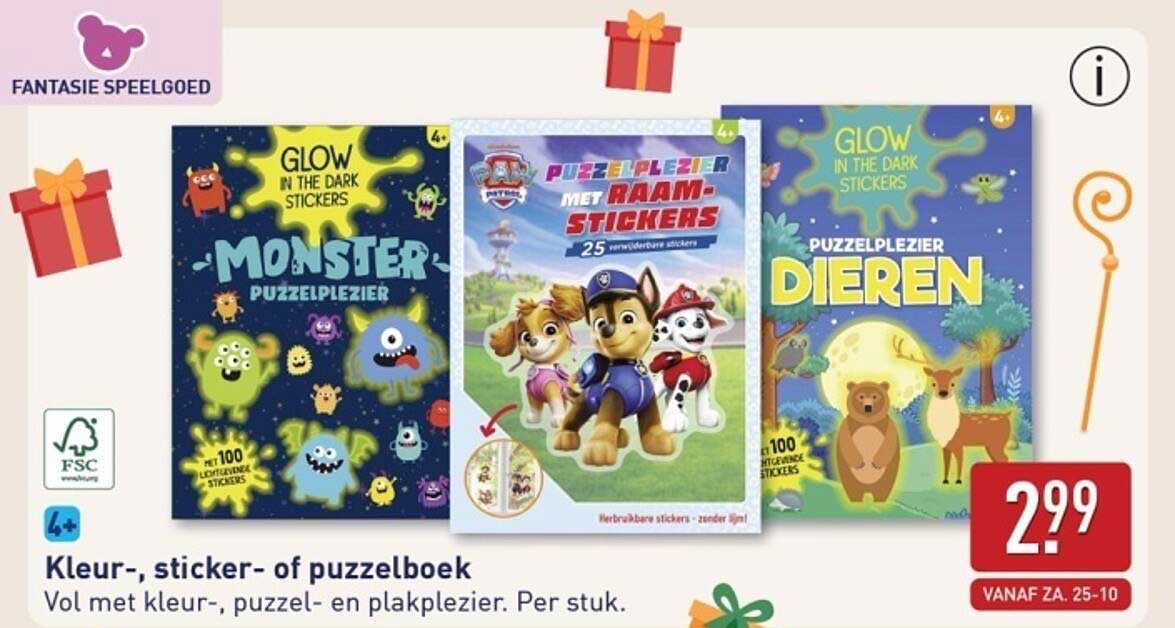 Kleur-, sticker- of puzzelboek