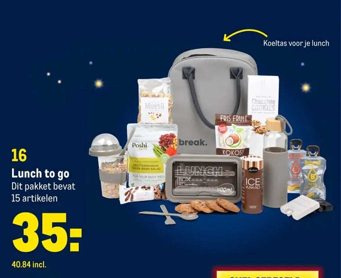 Lunch to go - Dit pakket bevat 15 artikelen