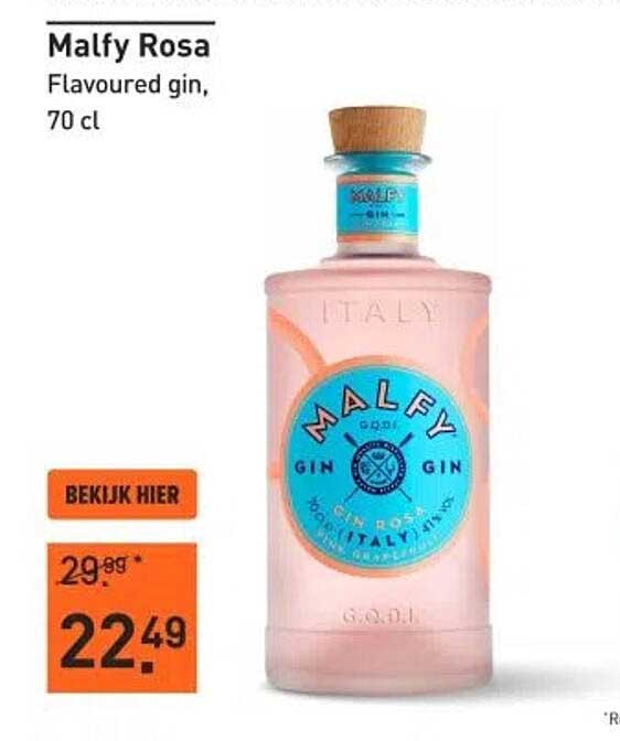 Malfy Rosa Flavoured gin, 70 cl
