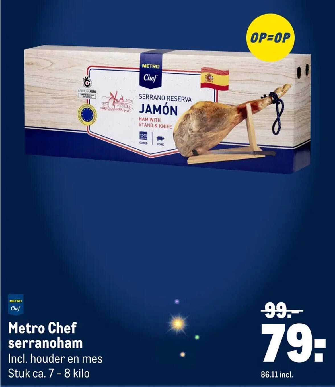 Metro Chef serranoham incl. houder en mes