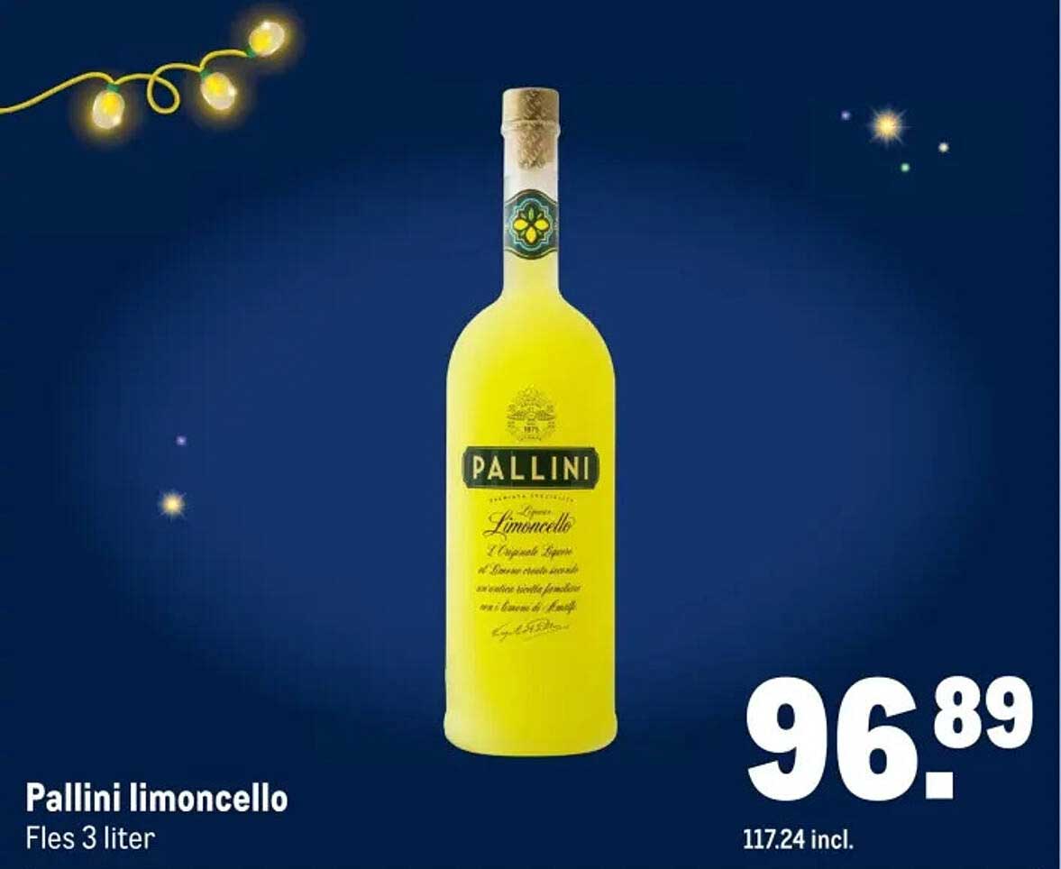 Pallini limoncello Fles 3 liter