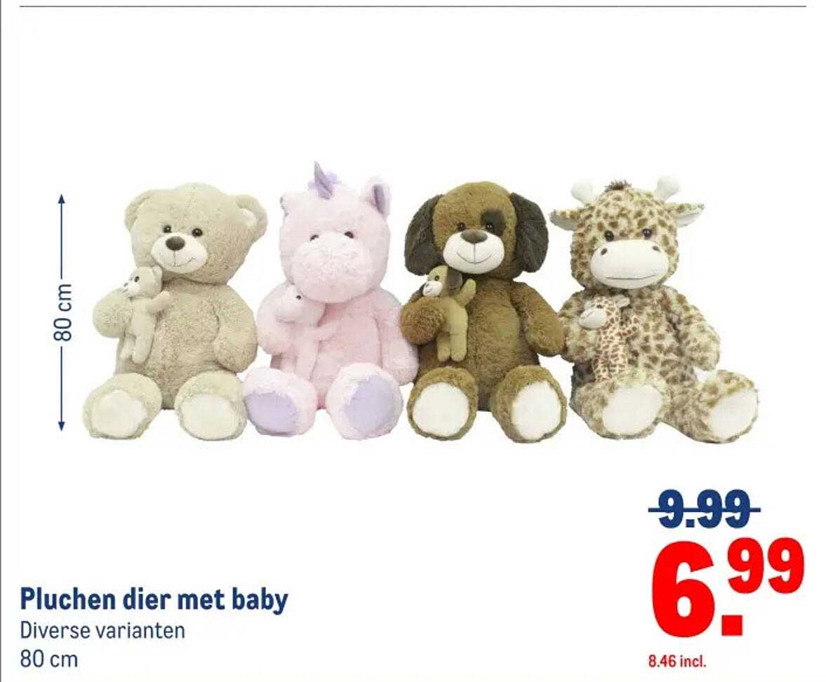 Pluchen dier met baby