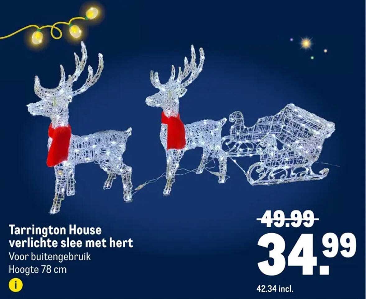 Tarrington House verlichte slee met hert