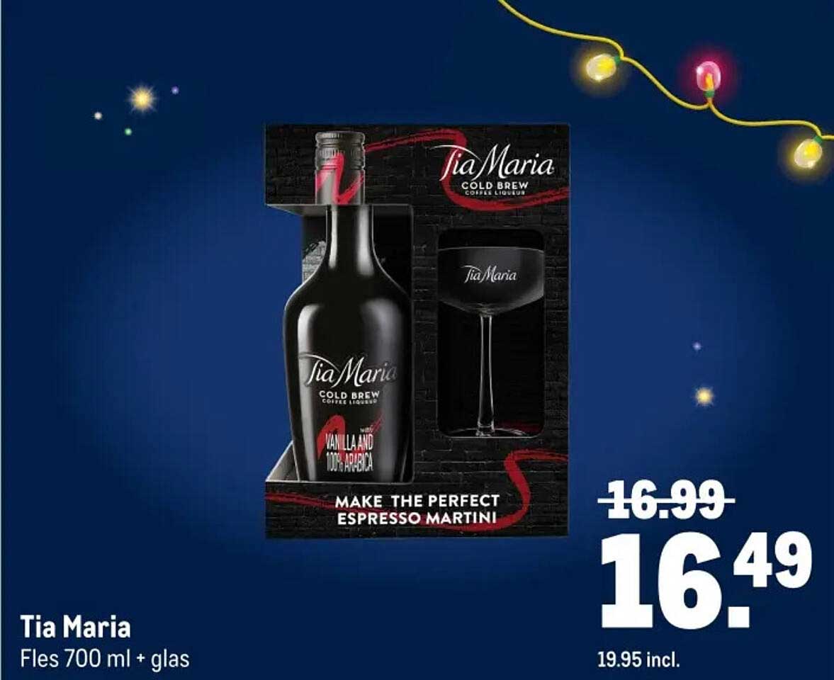 Tia Maria Fles 700 ml + glas