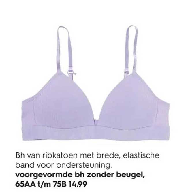 voorgevormde bh zonder beugel, 65AA t/m 75B 14.99