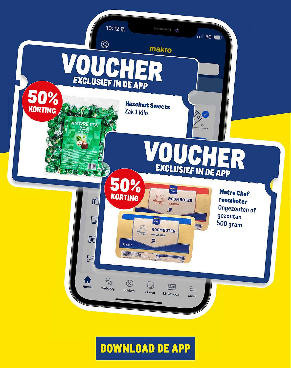 Voucher exclusief in de app - 50% korting op Hazelnut Sweets en Metro Chef roomboter