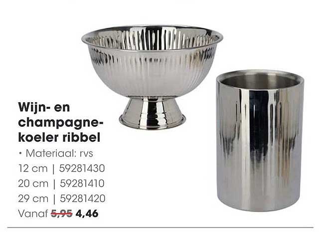 Wijn- en champagnekoeler ribbel