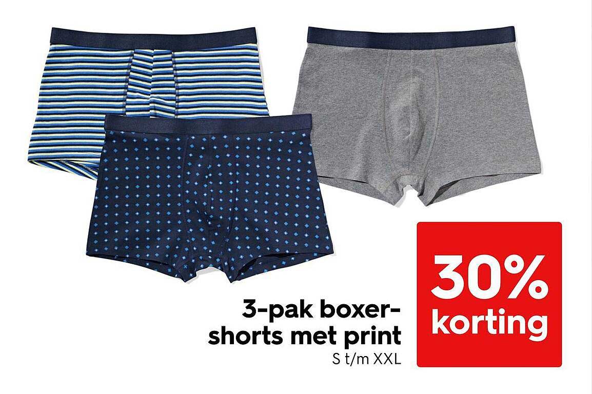 3-pak boxer-shorts met print