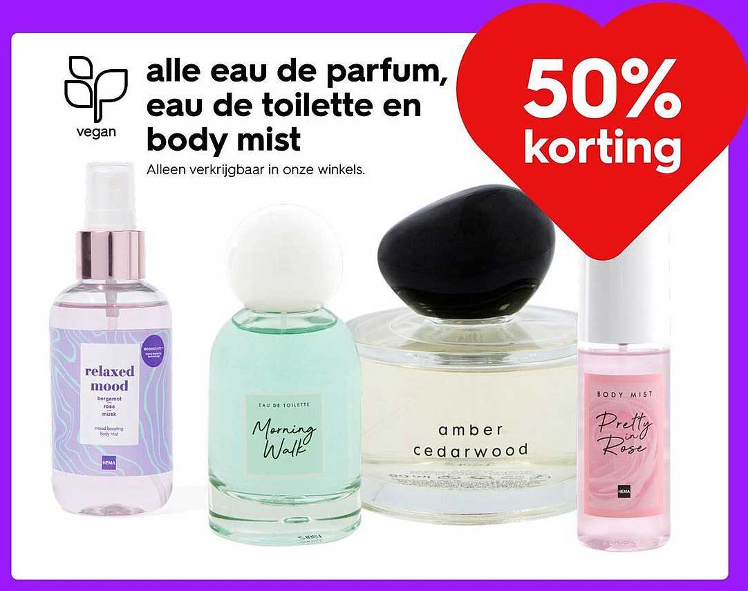 alle eau de parfum, eau de toilette en body mist - 50% korting