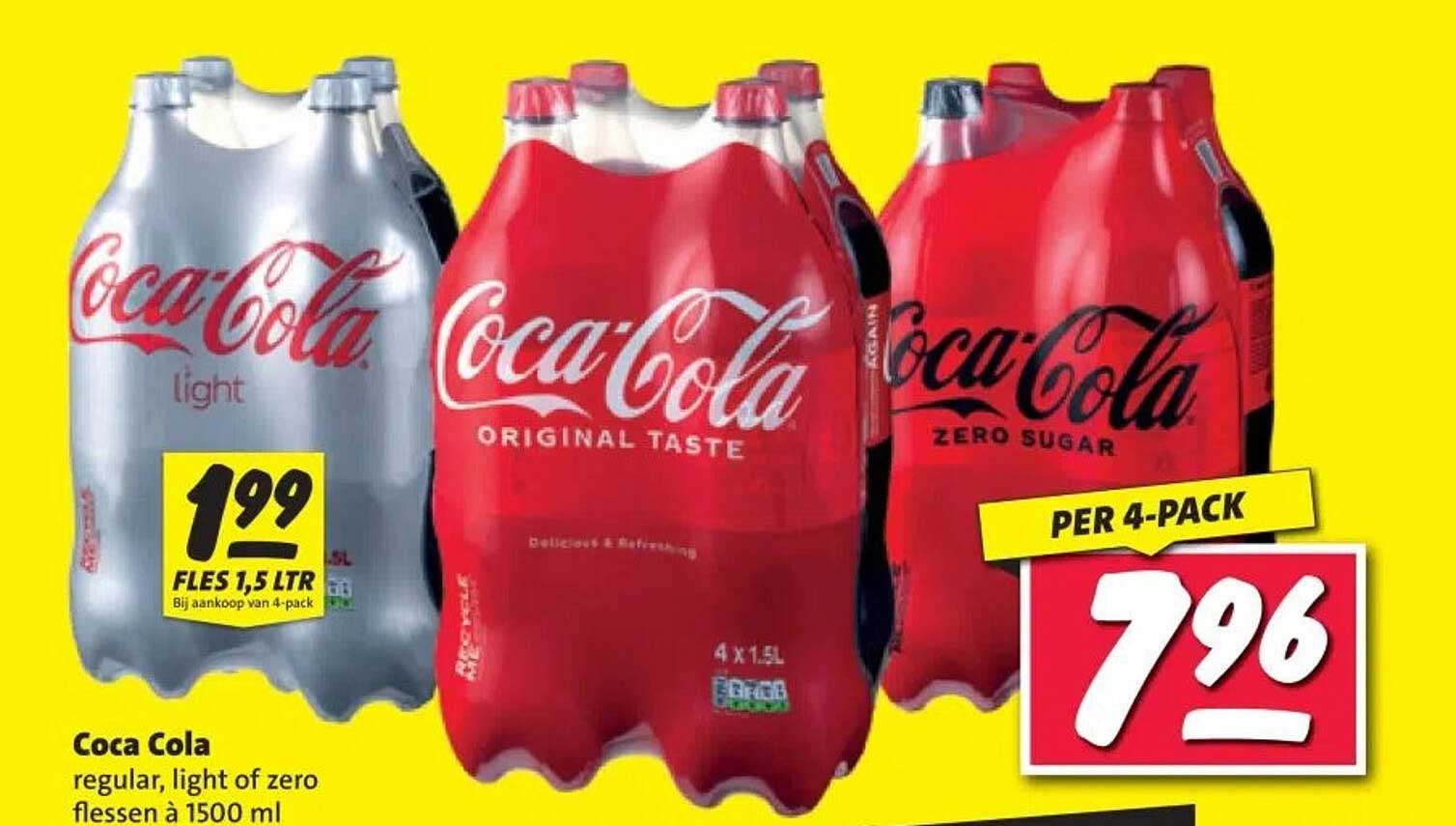 Coca Cola regular, light of zero flessen à 1500 ml