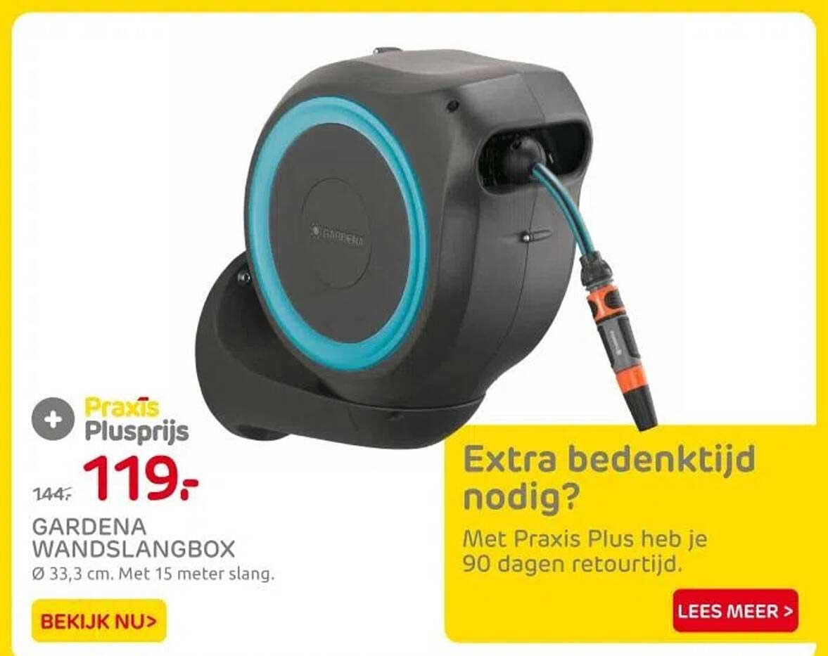 Gardena Wandslangbox Ø 33,3 cm. Met 15 meter slang.