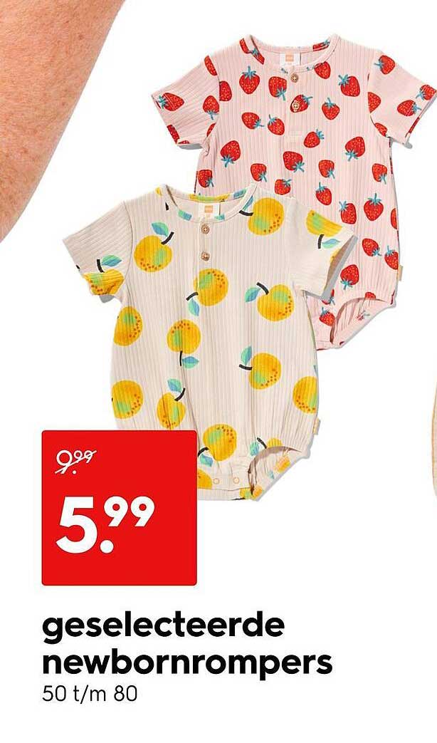 geselecteerde newbornrompers