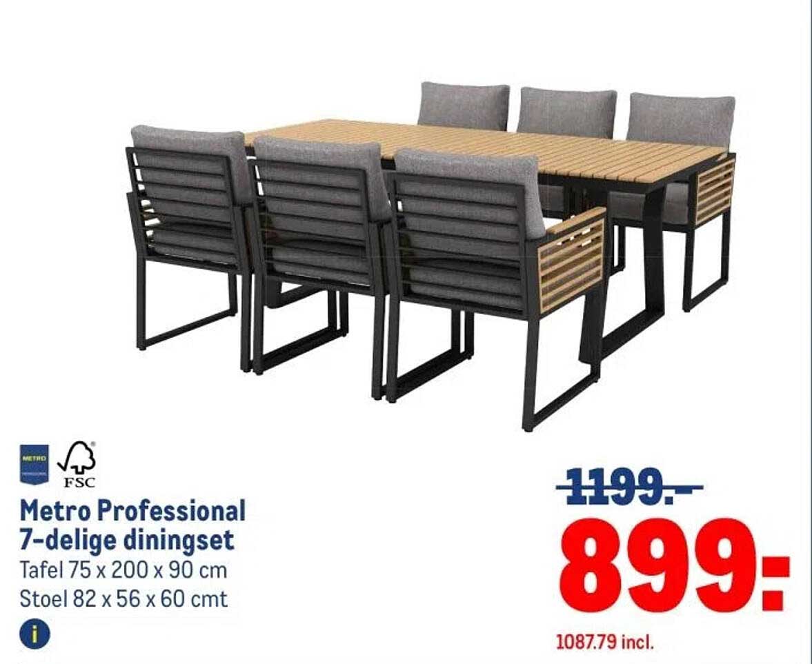 Metro Professional 7-delige diningset