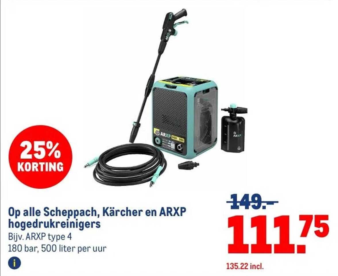 Op alle Scheppach, Kärcher en ARXP hogedrukreinigers
