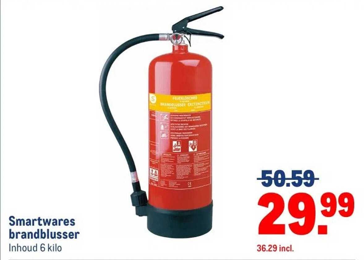 Smartwares brandblusser Inhoud 6 kilo
