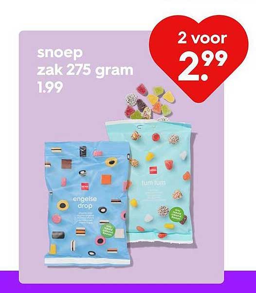 snoep zak 275 gram 1.99