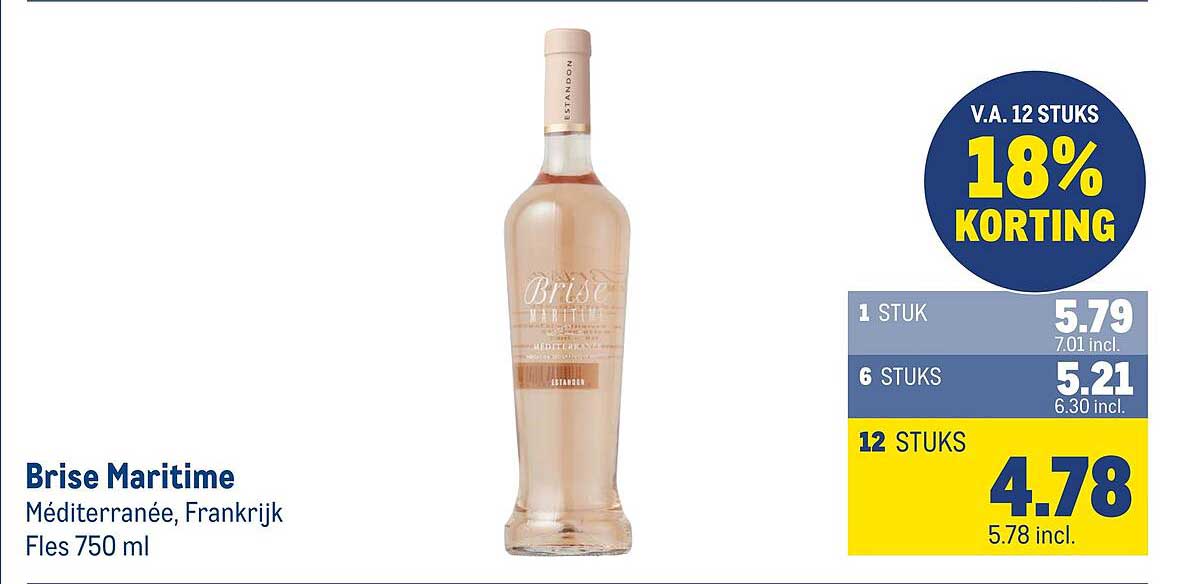 Brise Maritime Méditerranée, Frankrijk Fles 750 ml V.A. 12 STUKS 18% KORTING