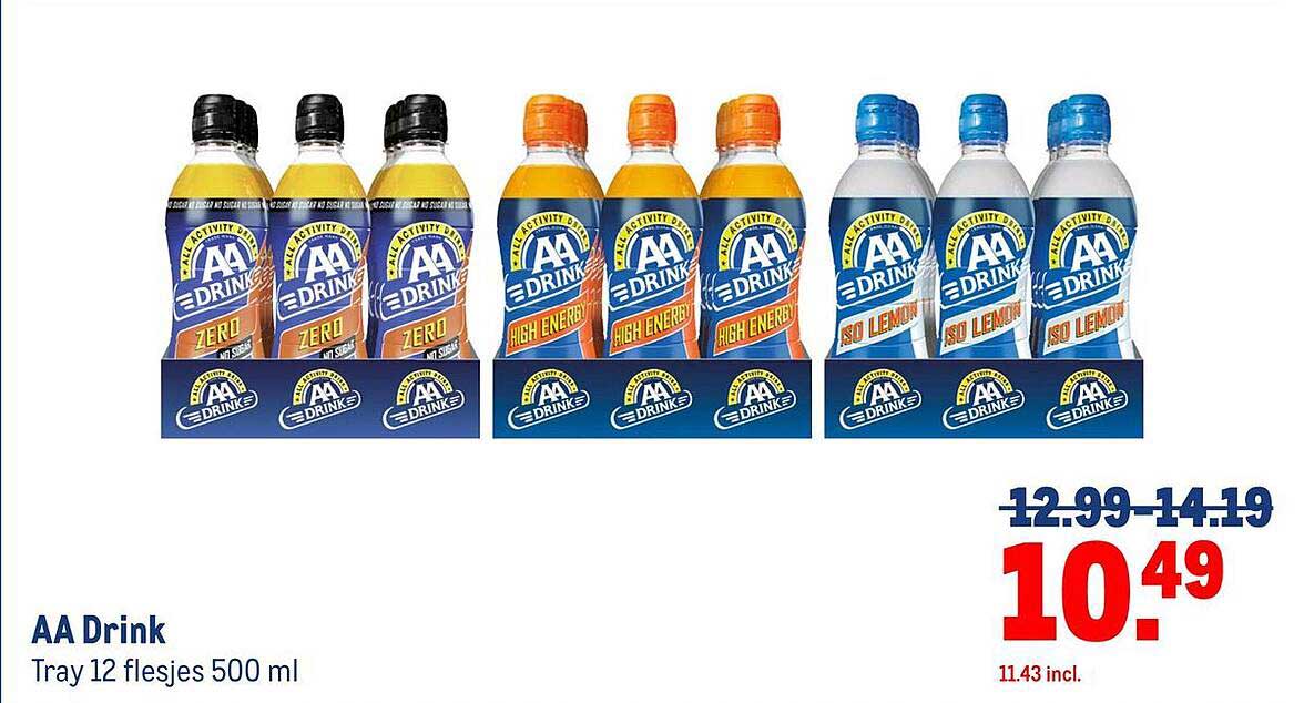 AA Drink Tray 12 flesjes 500 ml