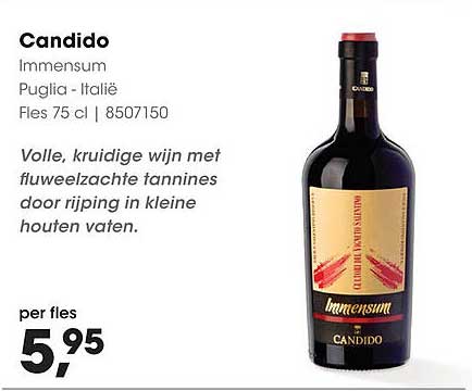 Candido Immensum Puglia - Italië Fles 75 cl