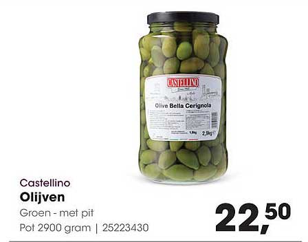 Castellino Olijven Groen - met pit