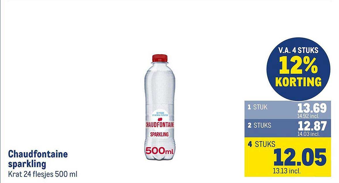 Chaudfontaine sparkling Krat 24 flesjes 500 ml