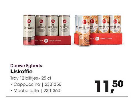 Douwe Egberts IJskoffie Tray 12 blikjes - 25 cl