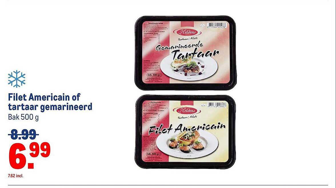 Filet Americain of tartaar gemarineerd Bak 500 g