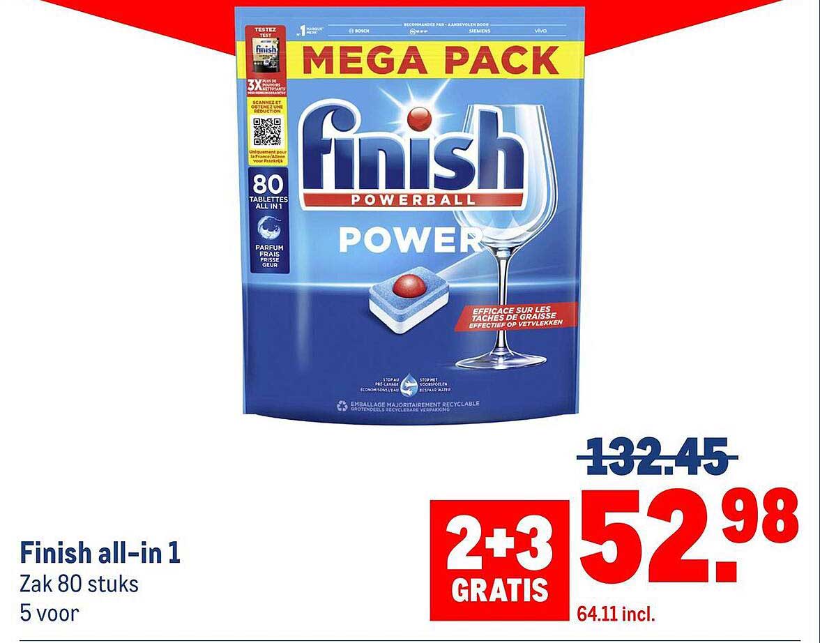 Finish all-in 1 Zak 80 stuks 5 voor