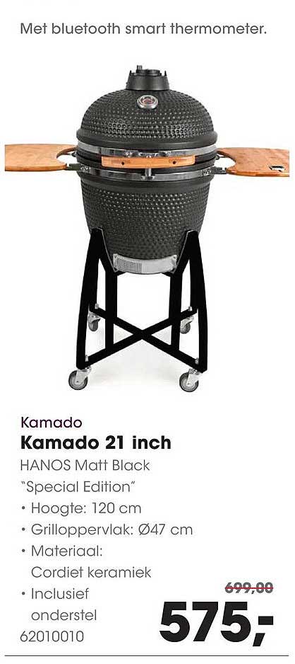 Kamado 21 inch HANOS Matt Black "Special Edition"