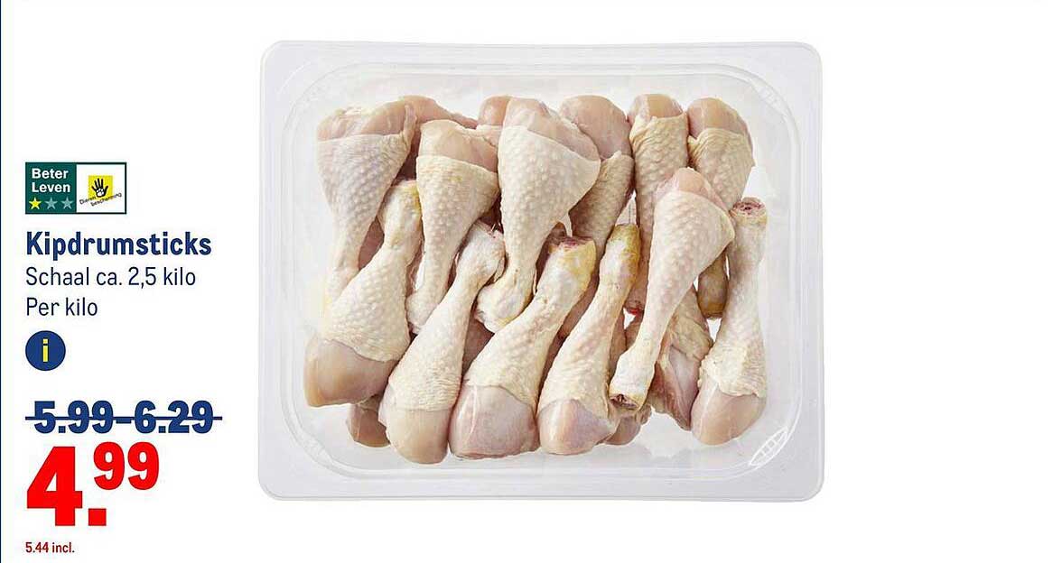 Kipdrumsticks schaal ca. 2,5 kilo
