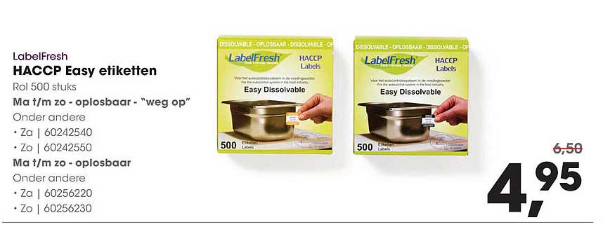 LabelFresh HACCP Easy etiketten Rol 500 stuks